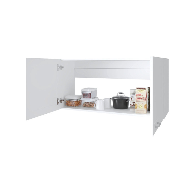 Armoire de cuisine murale avec 2 portes, Blanc