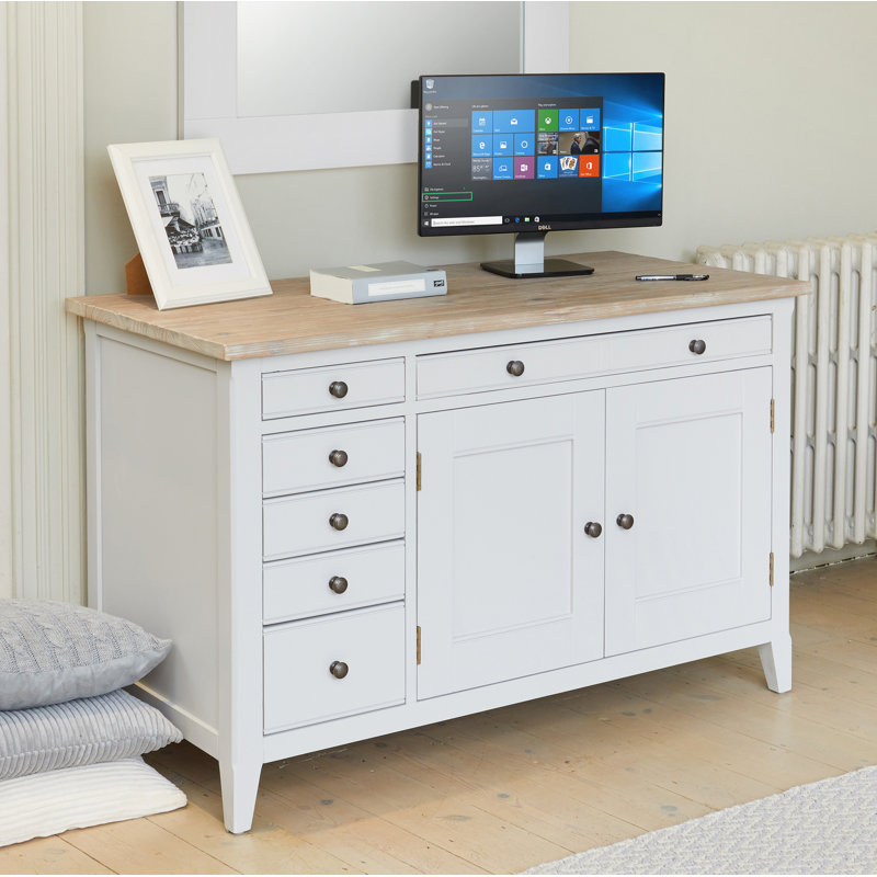 Jamaul Solid Wood Executive Desk, 76 x 76 x 60