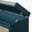 Banc pour chaussures rétro avec tiroirs en rotin et coussin touffeté à boutons-131240832