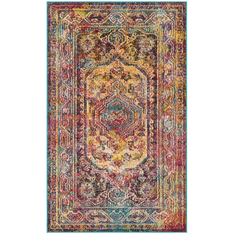Florrie Crystal Performance Oriental Rug, Rectangle 3' x 5'