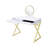 Rectangular White And Gold Vanity Desk With Included Mirror Jewelry Tray, Metal Frame, 2 Drawers For Cosmetics Other Items Spacious Bedroom Storage