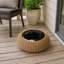 Canvas 50cm Wicker Pet Basket with Washable Cushion, Natural Seagrass Round Bed, Cozy Nest for Cats & Small Dogs