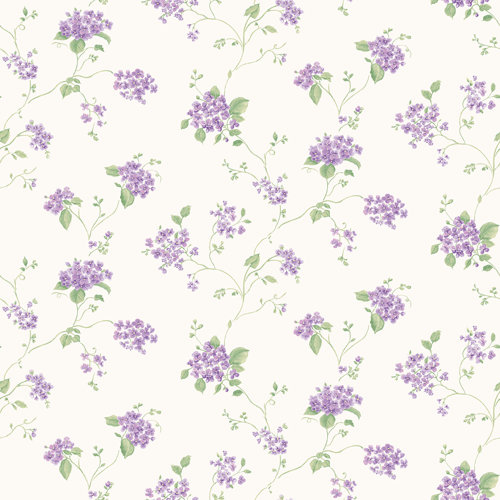 Galerie Wallcoverings Miniatures 2 Lilac Floral Trail 33’ L x 21" W