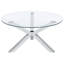 Table basse chromée en verre trempé