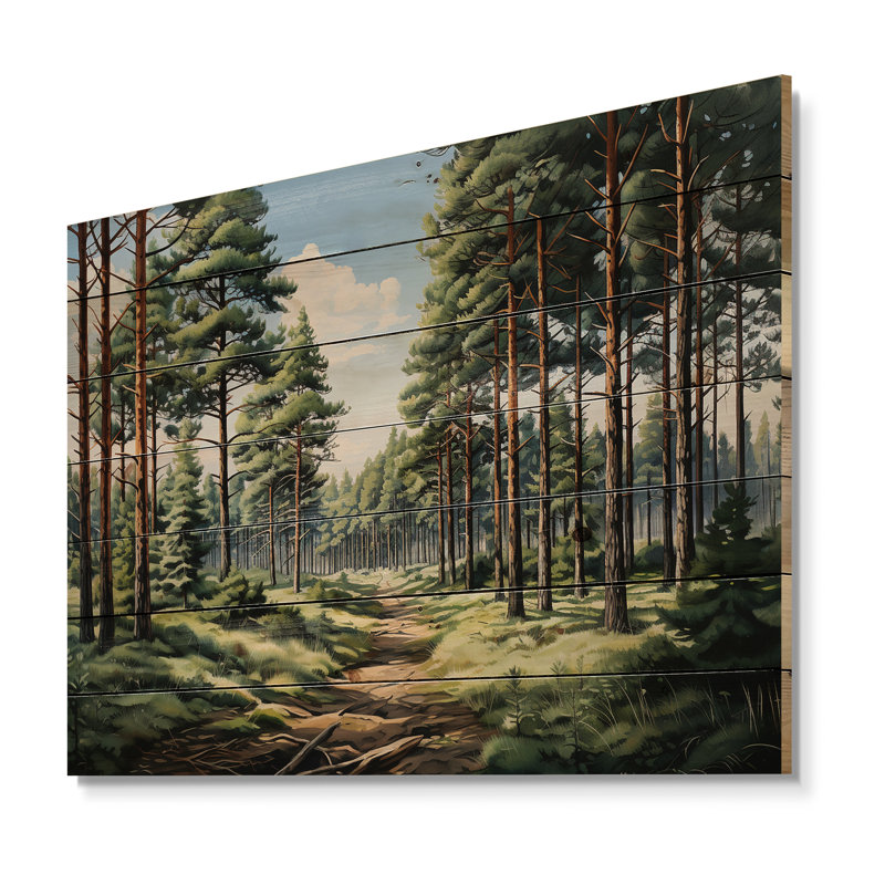 «Pine Tree Whispering Pines I» sur impression sur bois, H 30 po x l 40 po x P 0,78 po
