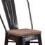 Tabouret de bar ou de comptoir en métal Marian avec dossier et siège en bois Marian-2101696487-2101696441-2127243145