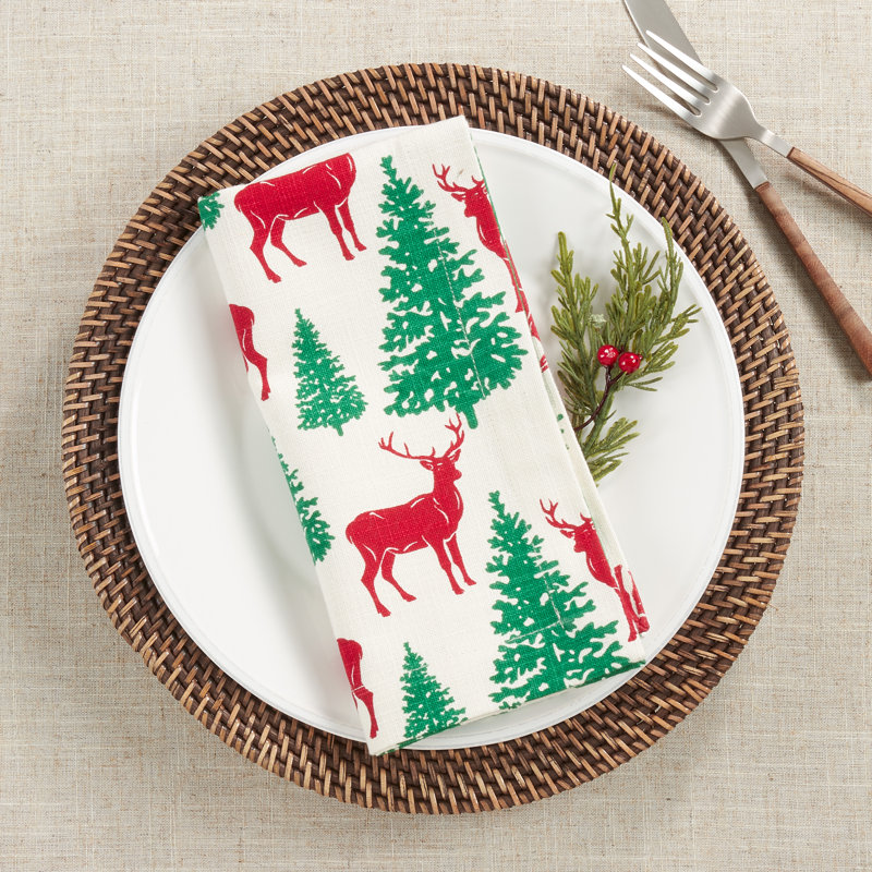Cerf Collection 100% Cotton No Pattern Square Napkin