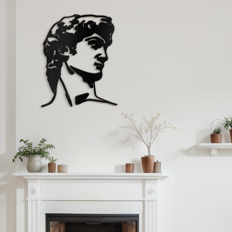 Décoration murale en métal, Noir, H 36 po x l 36 po x P 0,05 po