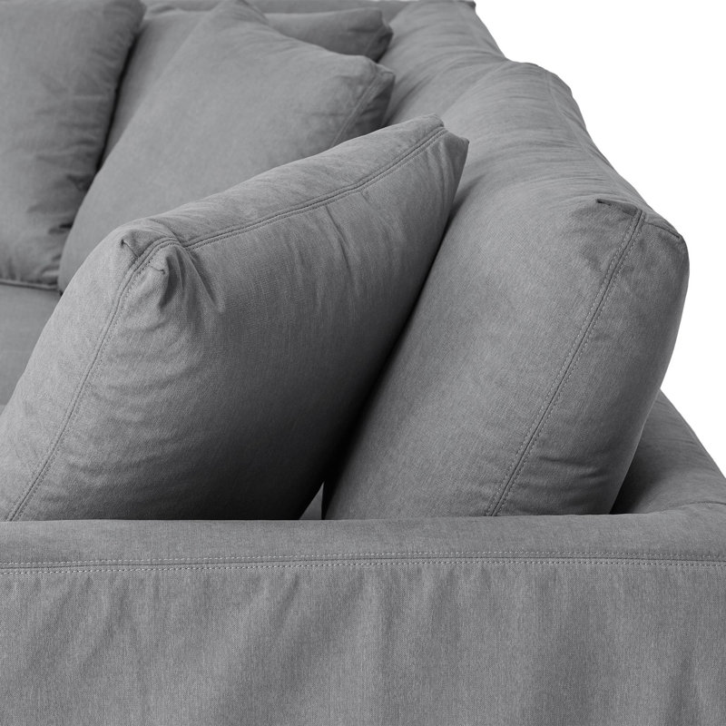 Canapé modulaire rembourré 3 pièces Kanta, Gris