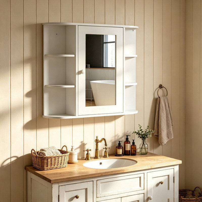 W H Medicine Cabinet Mirror