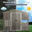Remise de rangement grise en métal 8 pi x 10 pi avec fondation - construction robuste en acier galvanisé, fenêtre, évents perforés pour une ventilation optimale, cadenas à portes-118641018