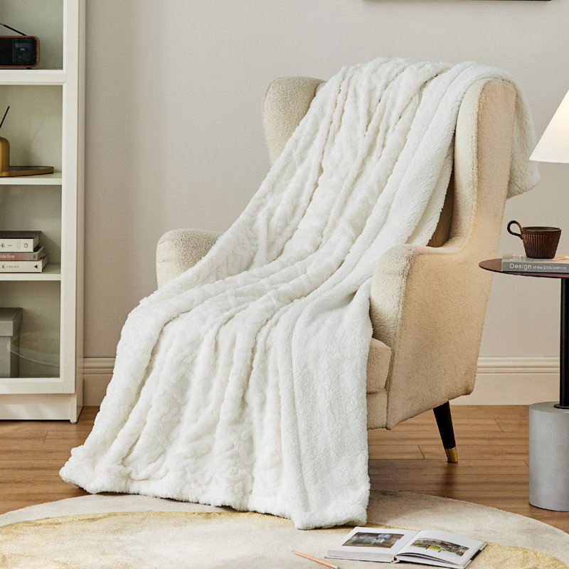 Downey Throw Blanket, White