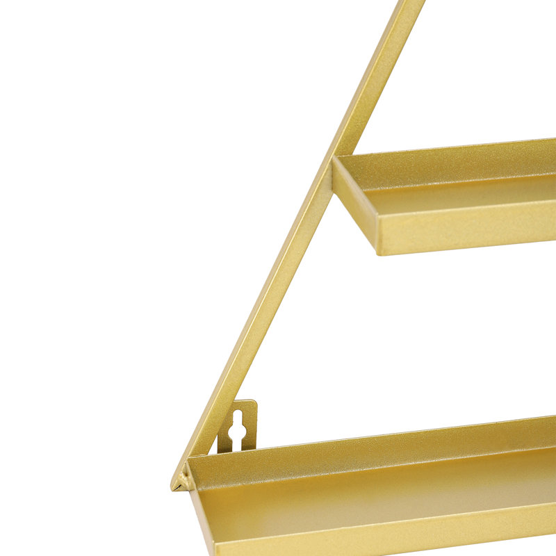 18 Piece Triangle Metal Bracket Shelf, Gold