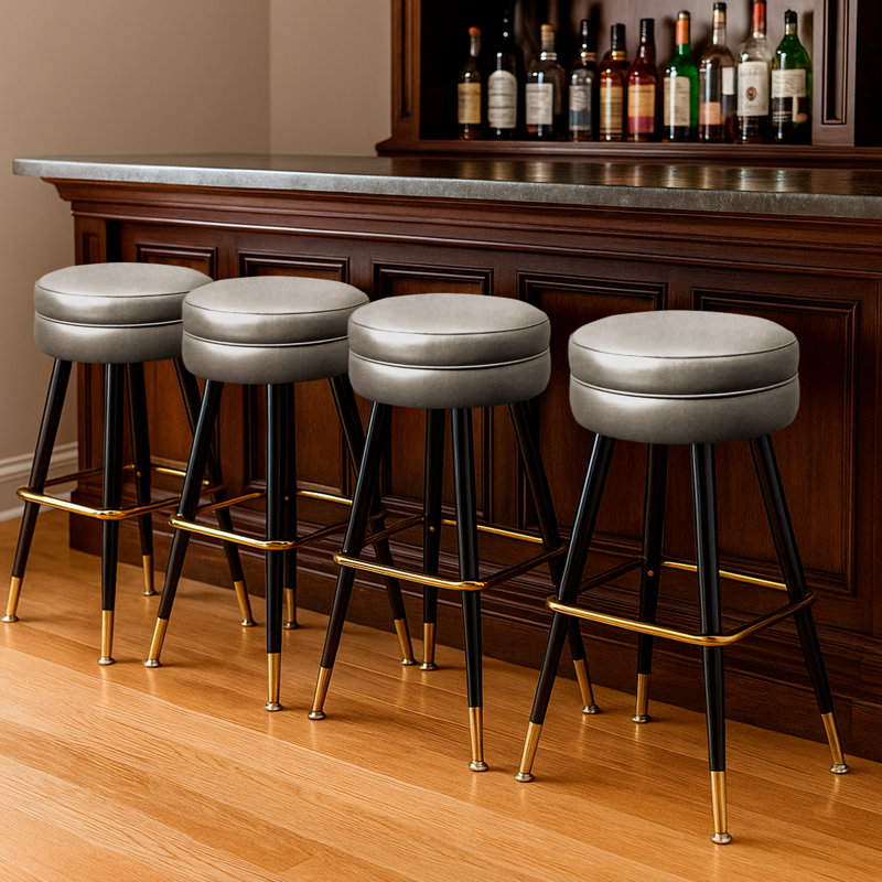 Signature Backless Swivel Bar Stool, Gray