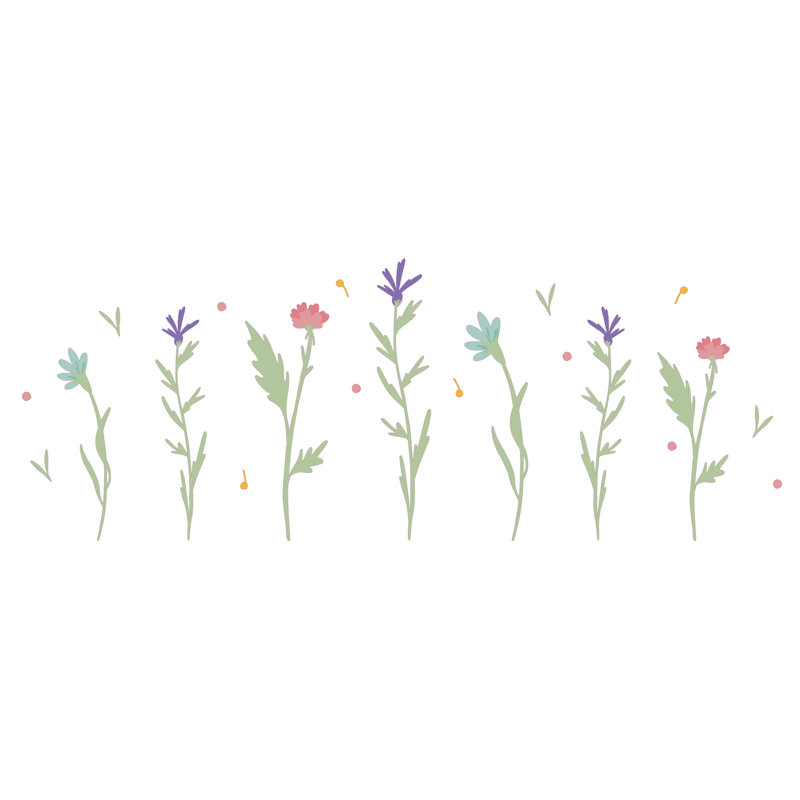 Adhésif décoratif jardin plantes à fleurs, H 12 po x l 30 po