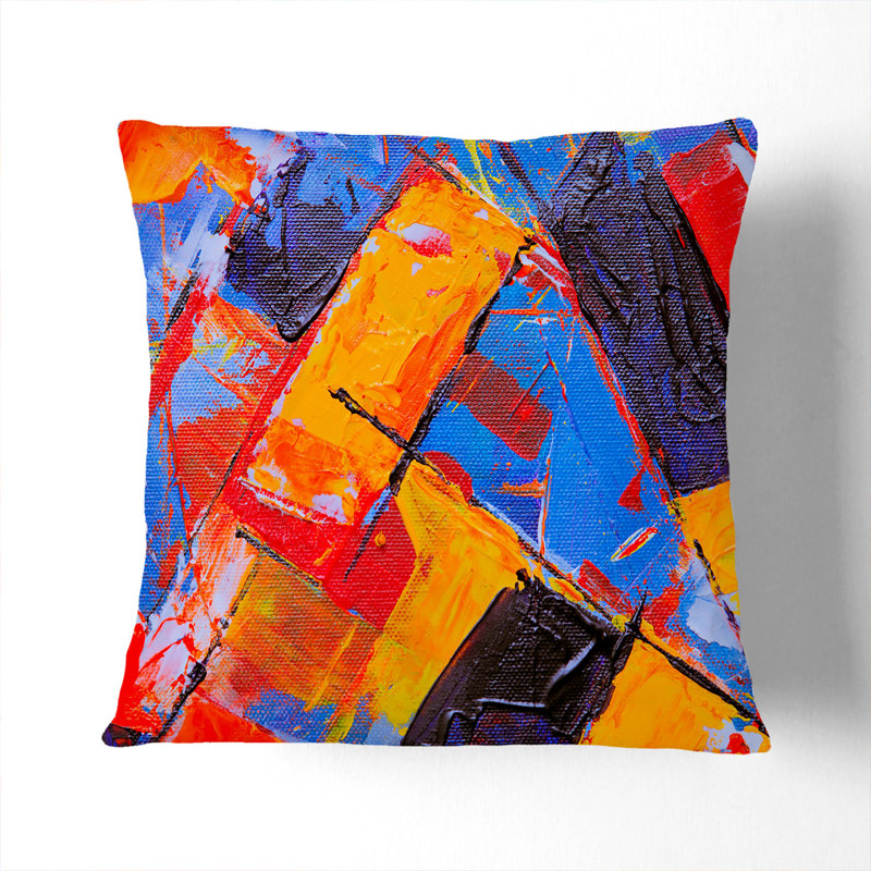 Abstract Square Throw Cushion, Black, 40 x 40 cm