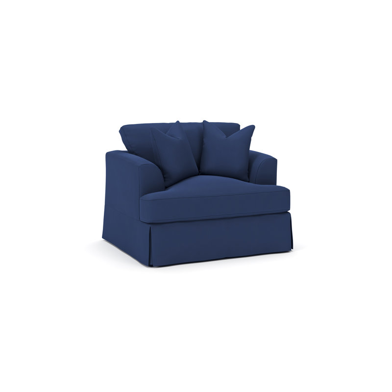 Lucia Slipcovered Armchair, Canvas Navy Sunbrella® Canvas