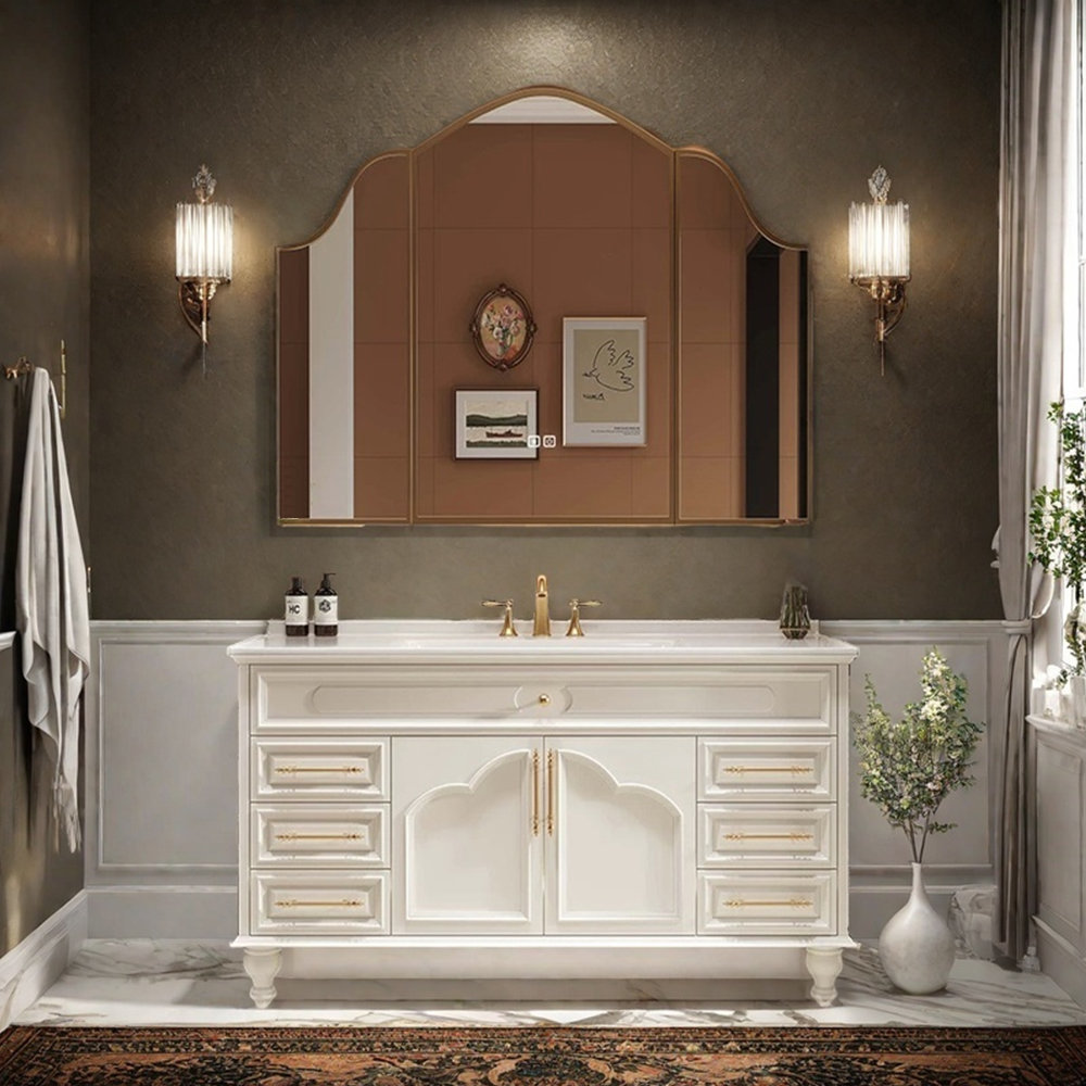 Backop French retro light luxury bathroom cabinet | Wayfair
