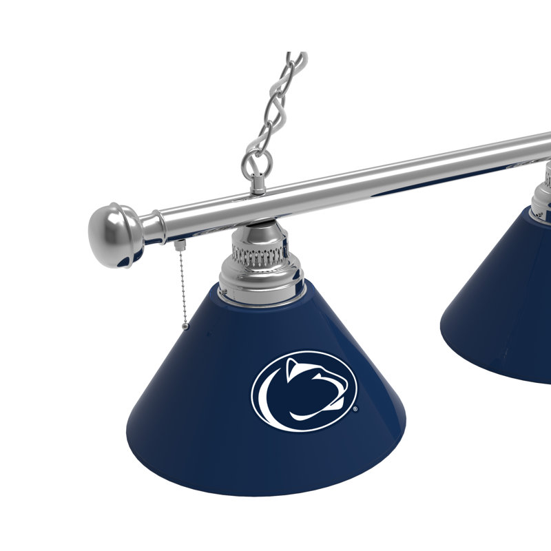 3 - Light Pool Table Lights Pendant, Chrome, Penn State Nittany Lions