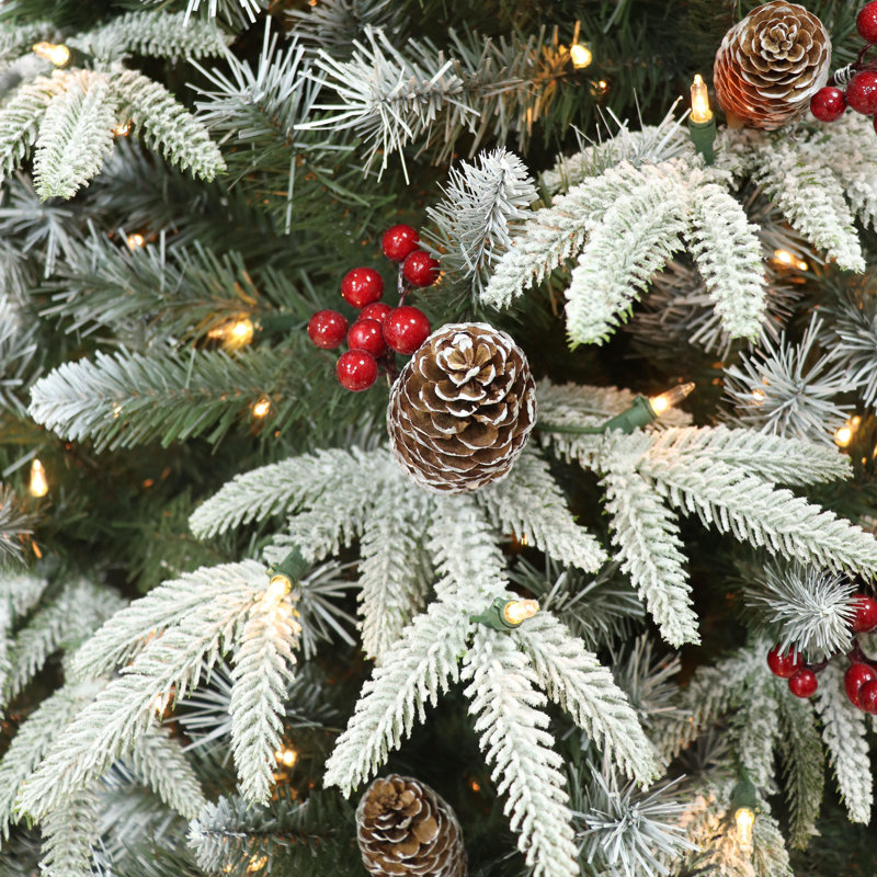 9' Lighted Artificial Fir Christmas Tree