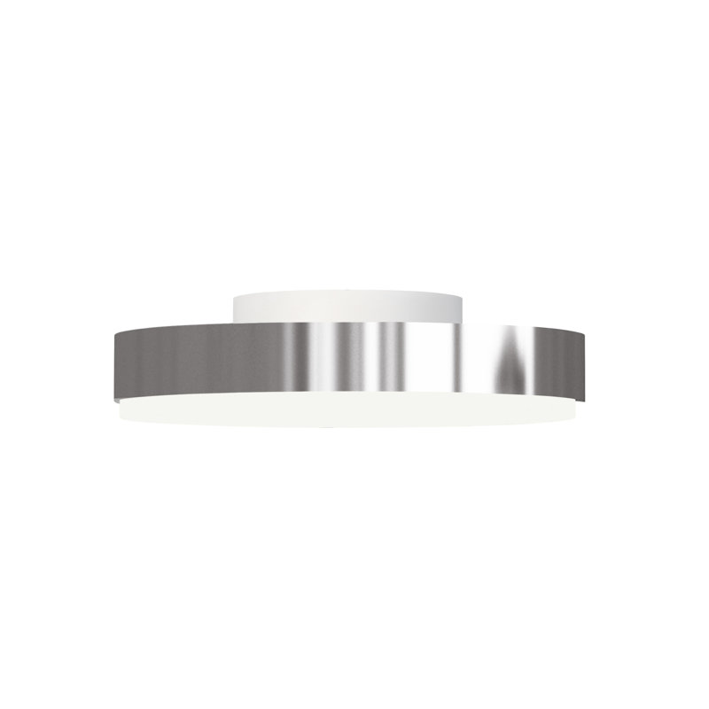Discus Ceiling Lamp, Polished Nickel, Matte White