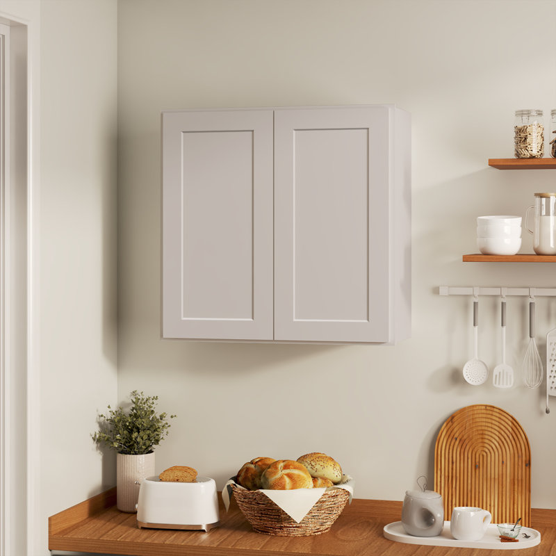 Armoire de cuisine 33 po x l 36 po x H 36 po x P 12 po avec tablettes réglables, L 33 po x H 36 po x P 12 po, Shaker Dove