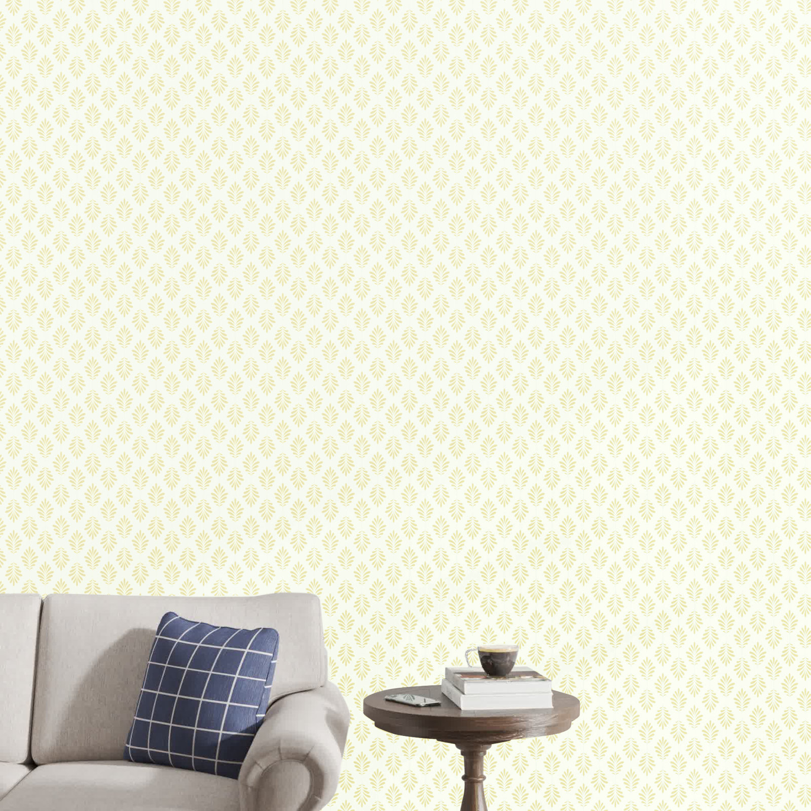 Saskia Modern Floral Wallpaper, Yellow