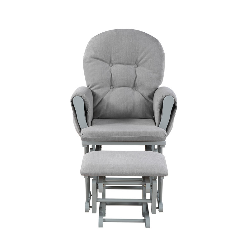 Fauteuil oscillant avec repose-pieds Mason, Gris, Huître