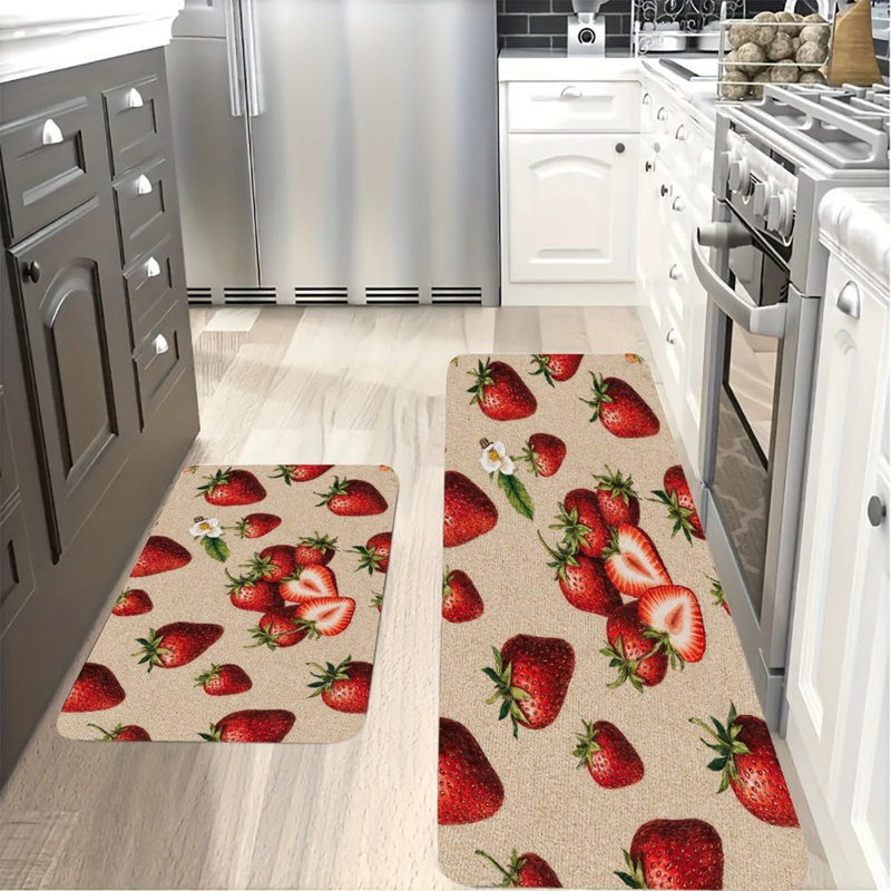 Tapis de cuisine antidérapant 2 pièces Strawberry & Bee