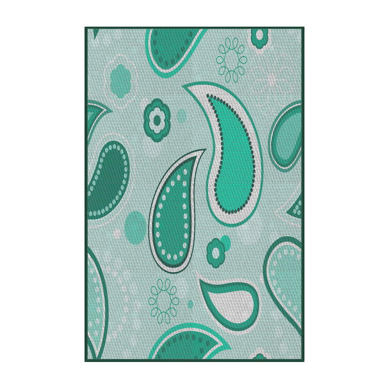 Tapis vert tissé à la machine, Rectangle 2 pi x 4 pi