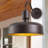 1-Light black gold round dimmable wall lamp-281885913