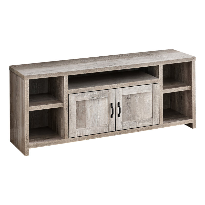 Meuble télé avec rangement Taupe, console de 60 pouces pour le salon et la chambre à coucher, meuble décoratif de style moderne, rangement et décoration