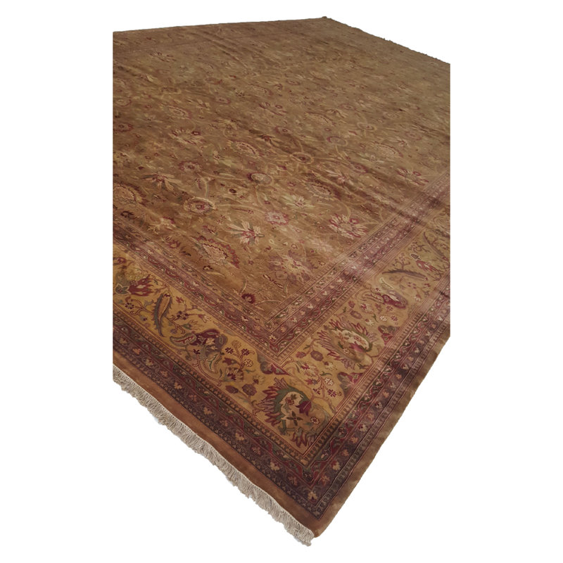 Tapis noué à la main 14 po x 23 po Agra