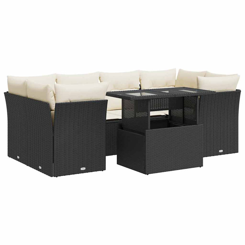 Vidaxl Garden Sofa Set Black