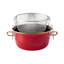 Karaca Love of Kitchen Retro Enamel Induction Frying Pot, 22cm, Red