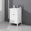 Meuble-lavabo moderne de 20 po avec lavabo en céramique, armoire autoportante blanche avec portes doubles, tiroir, butoirs de porte magnétiques et patins réglables-400234303