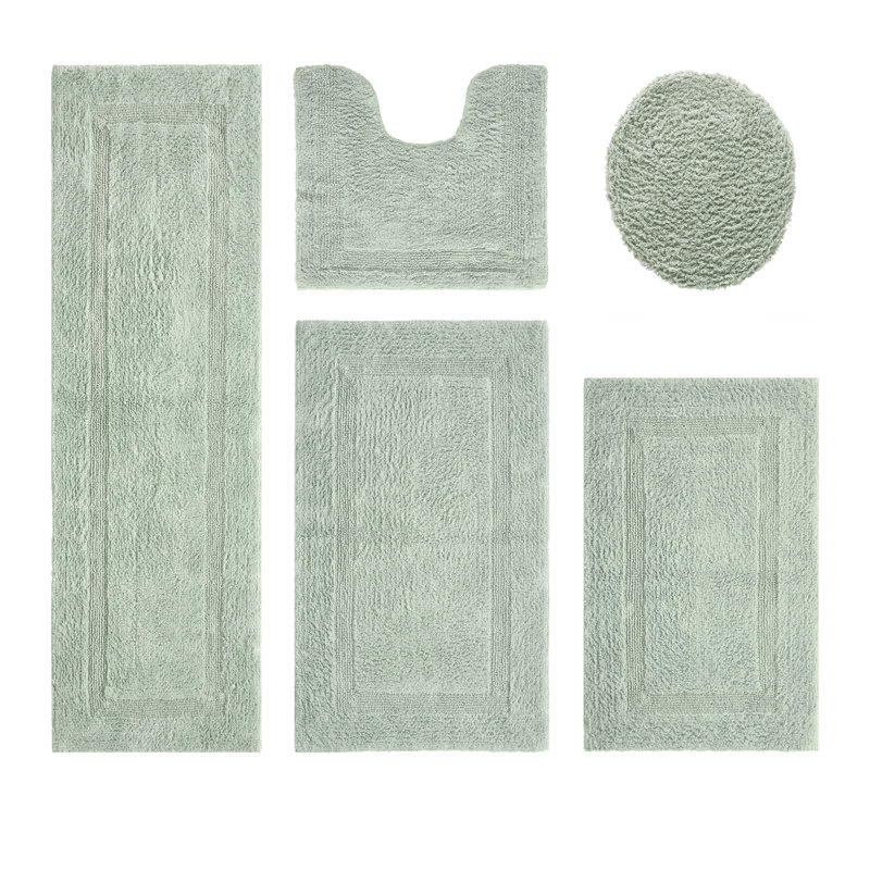 Ensemble de tapis pour salle de bain 5 pièces Lux Premium 2370 GSM, Sauge foncé