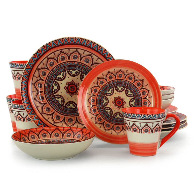 Salt Creek Stoneware Dinnerware Set 16 Piece - Service for 4
