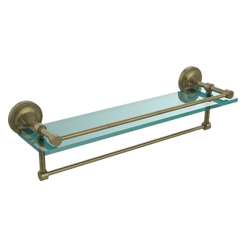 Adria Bracket Shelf with Towel Bar, Antique Brass