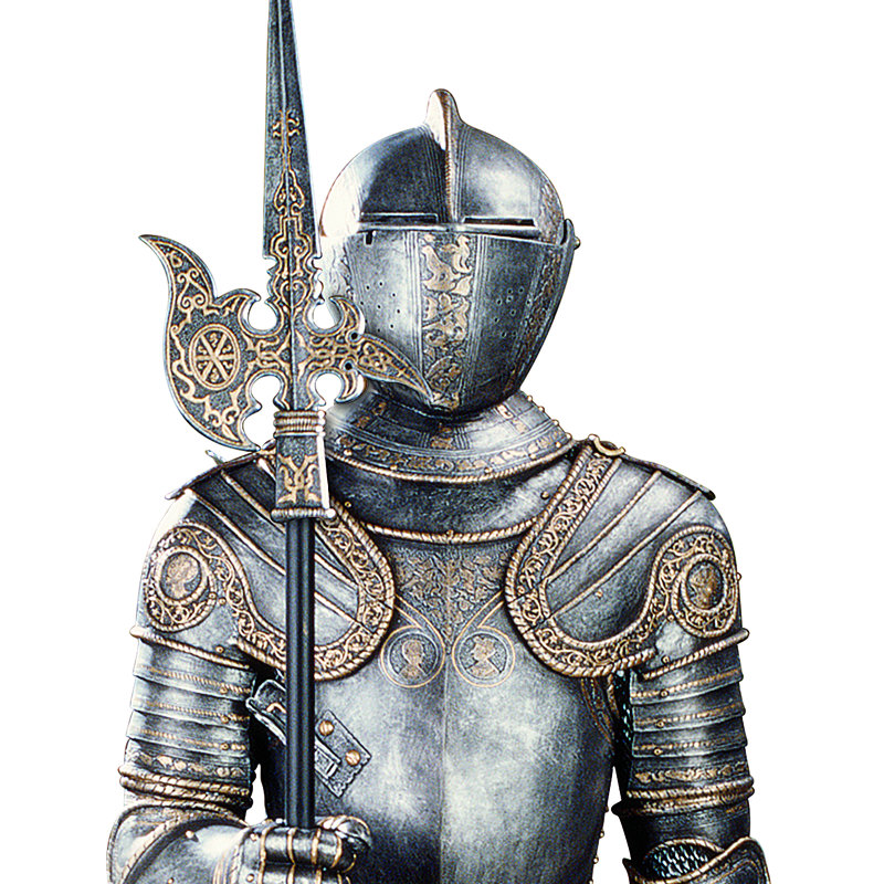 16th-Century Italian Armor Statue with Halberd