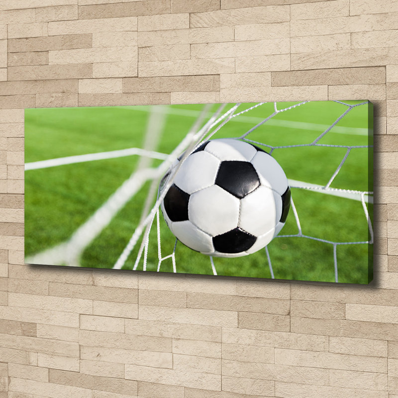 Ball In The Goal - No Frame Print on Canvas