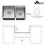 Évier de cuisine à double cuve encastrée en acier inoxydable L 32 po x l 19 po-122286221