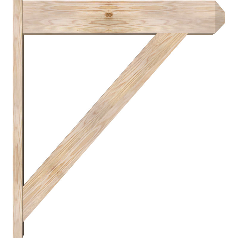 Traditional Craftsman Rustic Wood Outlooker, 7 1/2" W Douglas Fir (Smooth), 36" D x 40" H