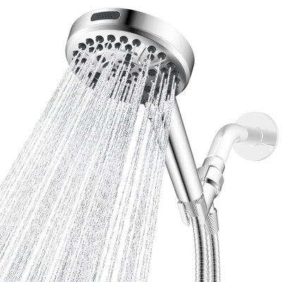 cUPC Certified High Pressure 10-Spray Handheld Shower with 71-Inch Stainless Steel Shower Hose, Adjustable Shower Holder