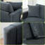 Canapé modulaire moderne en forme de L avec repose-pieds et coussins amovibles - Canapé en lin confortable pour les petits espaces de vie-1576997614