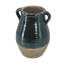 Vase rond en terre cuite 13 "vert forêt et sable