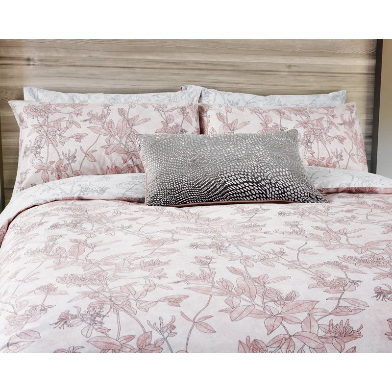 Okika Cotton Duvet Cover Set, Super King - 2 Standard Pillowcases, Pink