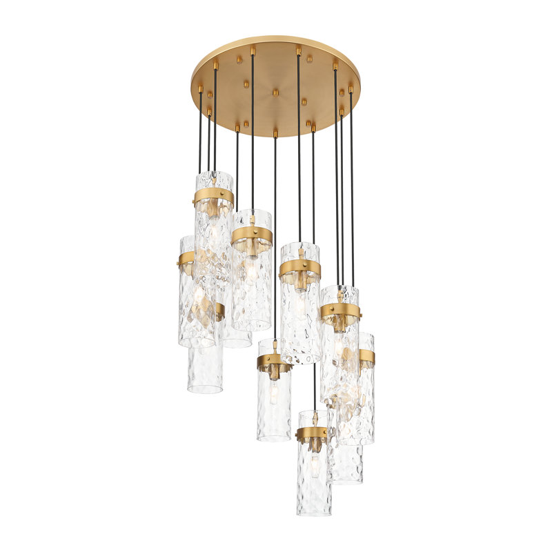 Lustre 11 lumières Lansford, Laiton