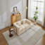 Canapé à compression, canapé-lit à plancher convertible à structure fixe, canapé modulaire sans os sans causeuse, sans assemblage requis, tissu chenille, pour chambre à coucher de salon, beige-856903557