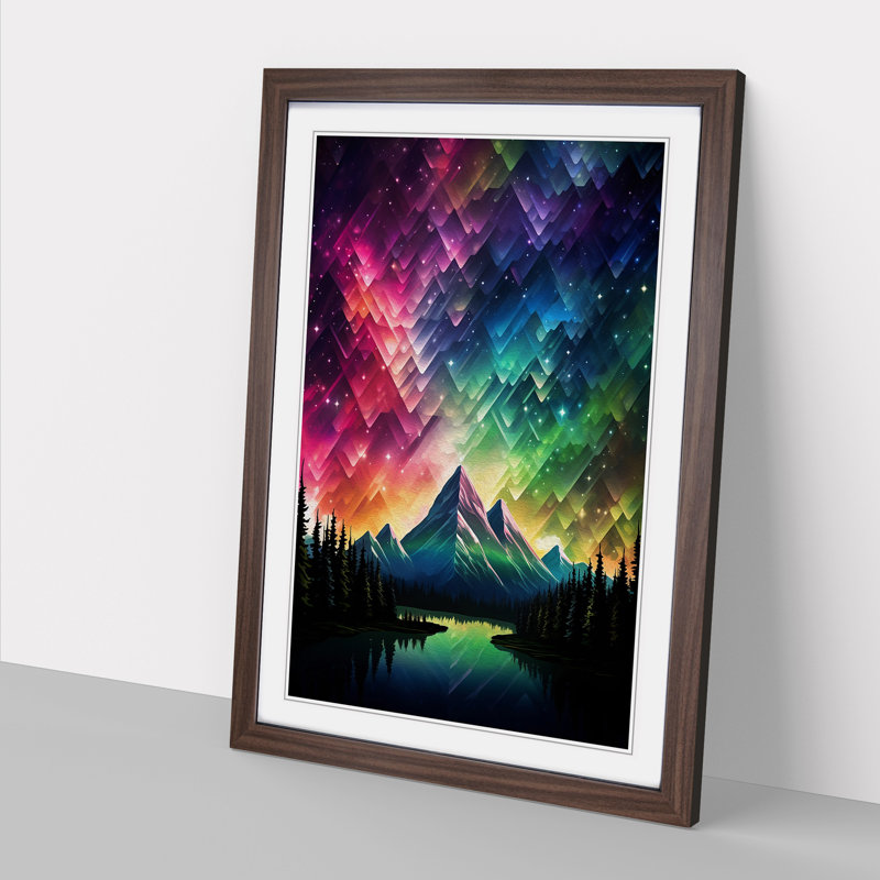 Single Picture Frame Print on Wood, 46cm H x 34cm W, Walnut Framed